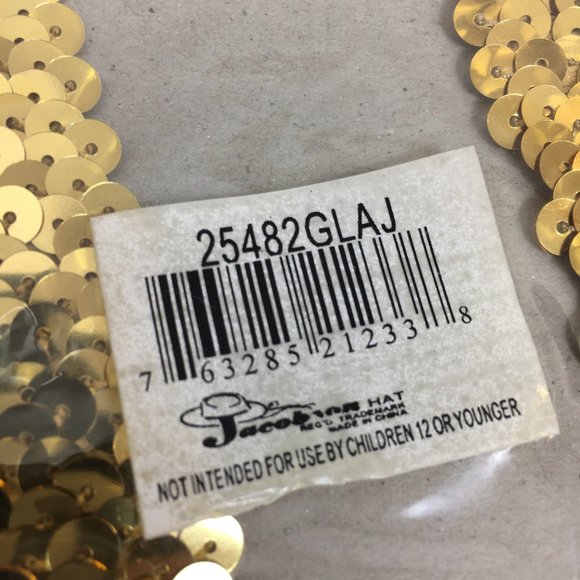 SUSPENDERS Gold Sequin Y Stretch Clip On  NWT NOS - Picture 8 of 8